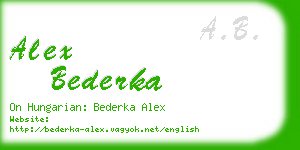 alex bederka business card